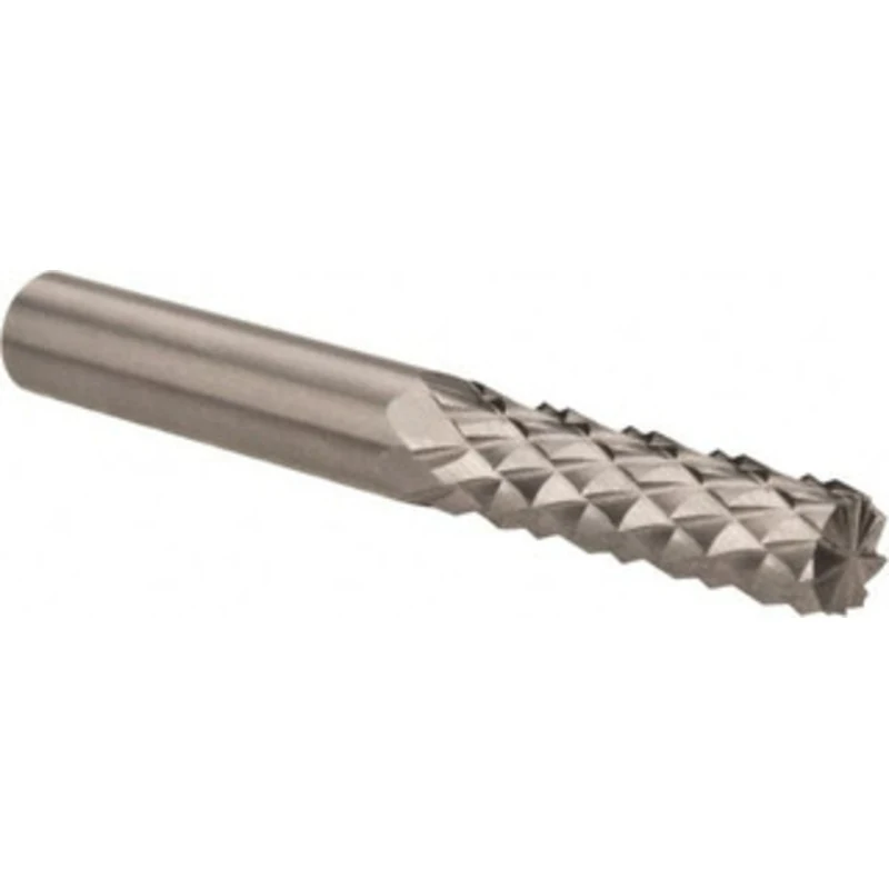 Accupro 1/4 Diam, 3/4 LOC, 1/4 Shank Diam, Burr-End Diamond-Pattern Router Bit Solid Carbide, Uncoated, 2 OAL, RH Cut...